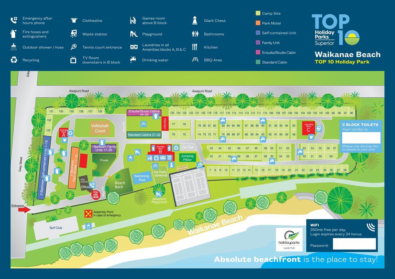 גיסבורן Waikanae Beach Top 10 Holiday Park מראה חיצוני תמונה